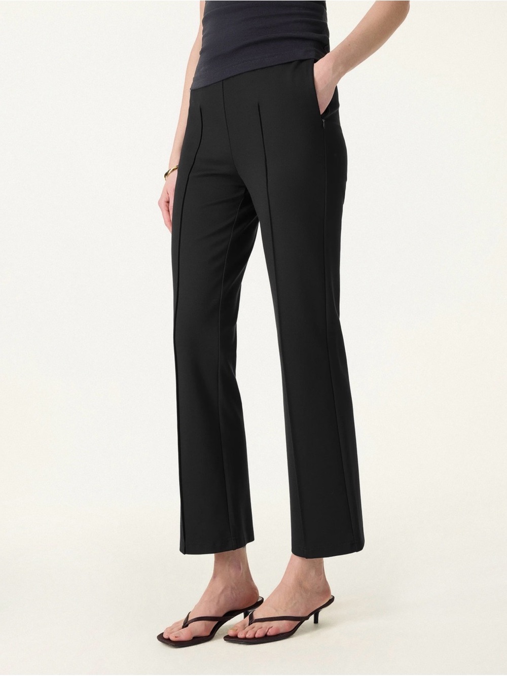 OGL NWT Ponte Wrinkle-Resistant High Rise Cropped Flare Leg Travel Pant